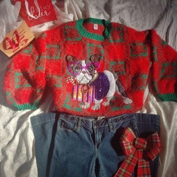 Dog Ugly Christmas Sweater - Picture 1 of 6